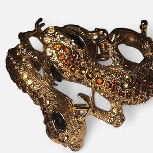Gold and Amber Gecko Reptile Bracelet
